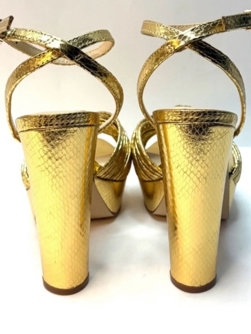 Jessica Simpson Women's Immie Platform Dress Sandals Gold Metallic 5.5